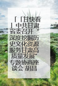 「甘快看」中共甘肃省委召开“深度挖掘历史文化资源服务甘肃高质量发展”专题协商座谈会 胡昌升主持并讲话