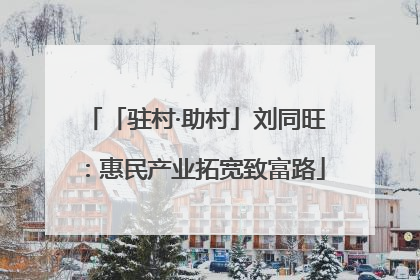 「驻村·助村」刘同旺：惠民产业拓宽致富路