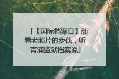 【国际档案日】随着老照片的步伐，听青浦监狱档案说