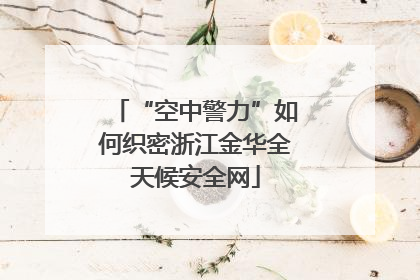 “空中警力”如何织密浙江金华全天候安全网