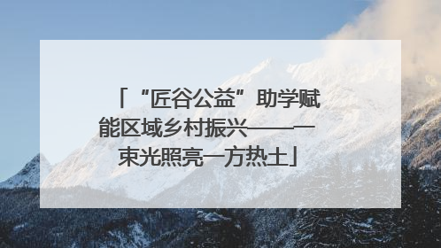 “匠谷公益”助学赋能区域乡村振兴——一束光照亮一方热土