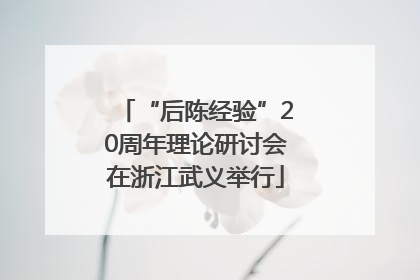 “后陈经验”20周年理论研讨会在浙江武义举行