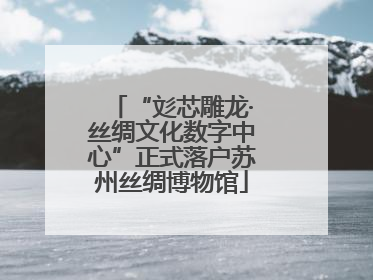 “彣芯雕龙·丝绸文化数字中心”正式落户苏州丝绸博物馆