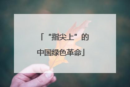 “指尖上”的中国绿色革命
