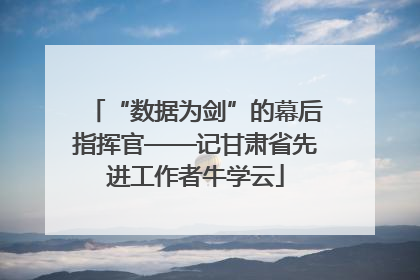 “数据为剑”的幕后指挥官——记甘肃省先进工作者牛学云