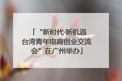 “新时代·新机遇 台湾青年电商创业交流会”在广州举办