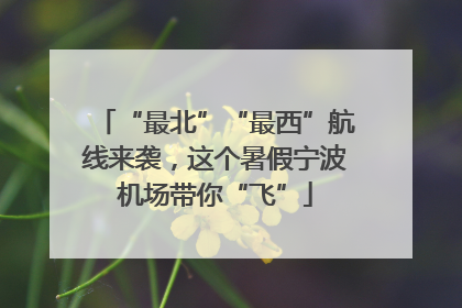 “最北”“最西”航线来袭，这个暑假宁波机场带你“飞”