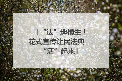 “法”趣横生！花式宣传让民法典“活”起来