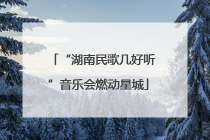 “湖南民歌几好听”音乐会燃动星城