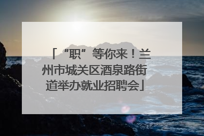 “职”等你来！兰州市城关区酒泉路街道举办就业招聘会