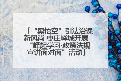 “黑悟空”引法治课新风尚 枣庄峄城开展“峄起学习·政策法规宣讲面对面”活动