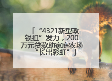 “4321新型政银担”发力，200万元贷款助家庭农场“长出彩虹”