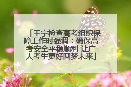 王宁检查高考组织保障工作时强调：确保高考安全平稳顺利 让广大考生更好圆梦未来
