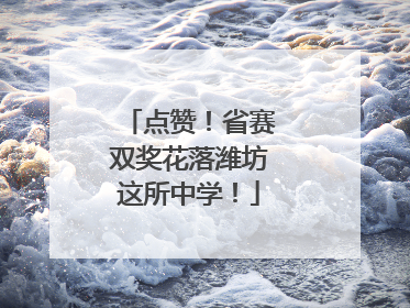 点赞！省赛双奖花落潍坊这所中学！