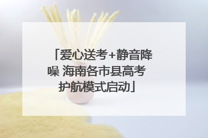爱心送考+静音降噪 海南各市县高考护航模式启动