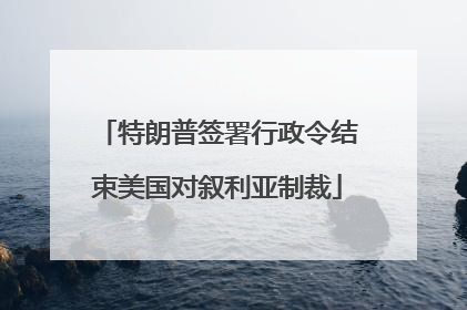 特朗普签署行政令结束美国对叙利亚制裁