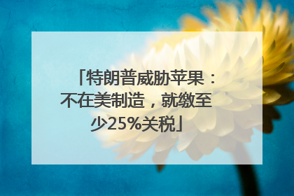 特朗普威胁苹果：不在美制造，就缴至少25%关税