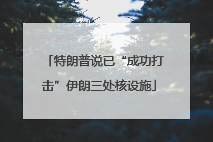 特朗普说已“成功打击”伊朗三处核设施