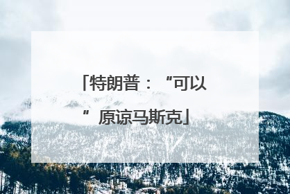 特朗普：“可以”原谅马斯克