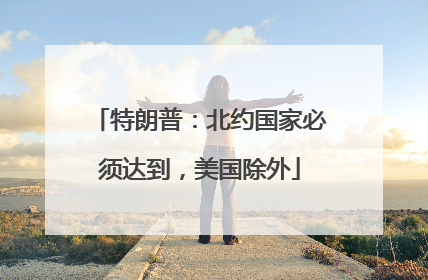 特朗普：北约国家必须达到，美国除外