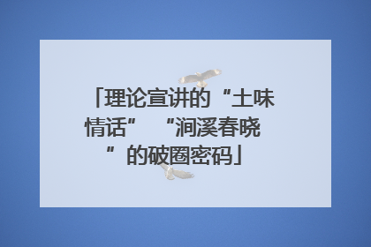 理论宣讲的“土味情话” “涧溪春晓”的破圈密码