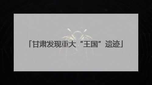甘肃发现重大“王国”遗迹
