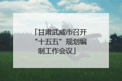 甘肃武威市召开“十五五”规划编制工作会议