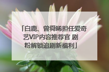 白鹿、曾舜晞担任爱奇艺VIP内容推荐官 剧粉解锁追剧新福利