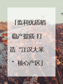 监利优质稻稳产提质 打造“江汉大米”核心产区