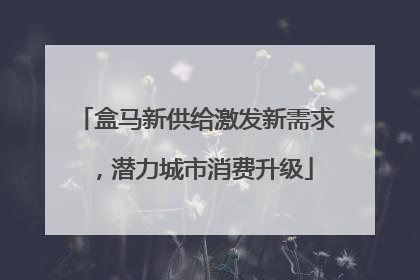 盒马新供给激发新需求，潜力城市消费升级