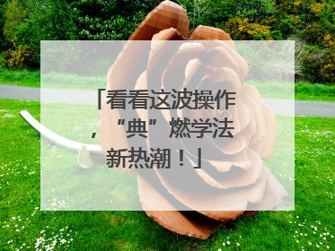 看看这波操作，“典”燃学法新热潮！