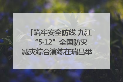 筑牢安全防线 九江“5·12”全国防灾减灾综合演练在瑞昌举行（组图｜视频）