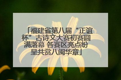 福建省第八届“正谊杯”古诗文大赛初赛圆满落幕 各赛区亮点纷呈共赏八闽华章