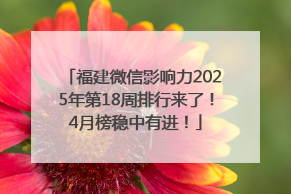 福建微信影响力2025年第18周排行来了！4月榜稳中有进！