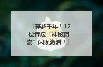 穿越千年！12 位诗坛“神秘顶流”闪现溆浦！