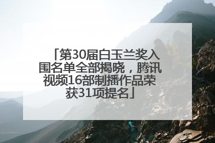 第30届白玉兰奖入围名单全部揭晓，腾讯视频16部制播作品荣获31项提名