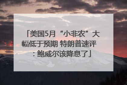 美国5月“小非农”大幅低于预期 特朗普速评：鲍威尔该降息了