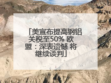 美宣布提高钢铝关税至50% 欧盟：深表遗憾 将继续谈判
