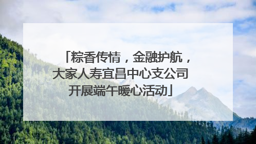 粽香传情，金融护航，大家人寿宜昌中心支公司开展端午暖心活动