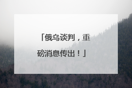 俄乌谈判，重磅消息传出！