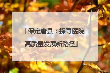 保定唐县：探寻医院高质量发展新路径
