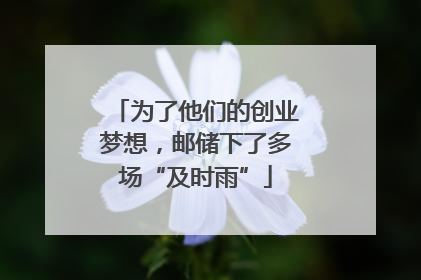 为了他们的创业梦想，邮储下了多场“及时雨”