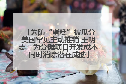 为防“蛋糕”被瓜分 美国罕见主动推销 王明志：为分摊项目开发成本同时消除潜在威胁