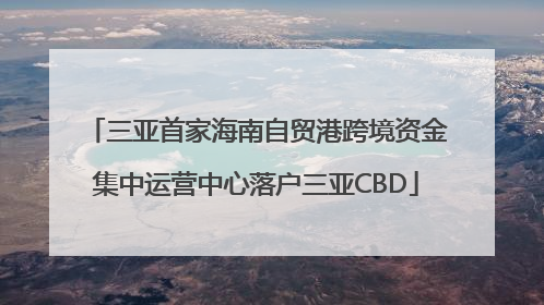 三亚首家海南自贸港跨境资金集中运营中心落户三亚CBD