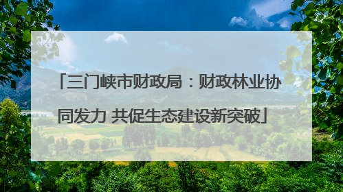 三门峡市财政局：财政林业协同发力 共促生态建设新突破
