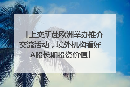 上交所赴欧洲举办推介交流活动，境外机构看好A股长期投资价值