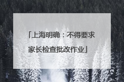 上海明确：不得要求家长检查批改作业