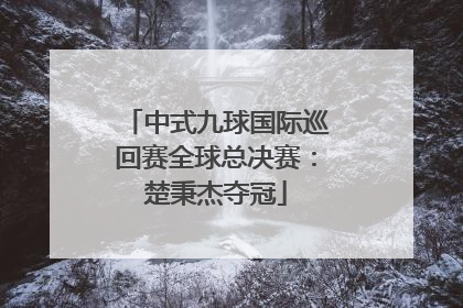 中式九球国际巡回赛全球总决赛：楚秉杰夺冠