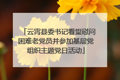 云霄县委书记看望慰问困难老党员并参加基层党组织主题党日活动