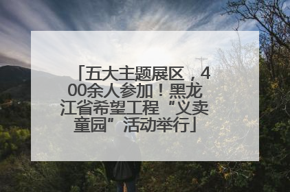 五大主题展区，400余人参加！黑龙江省希望工程“义卖童园”活动举行